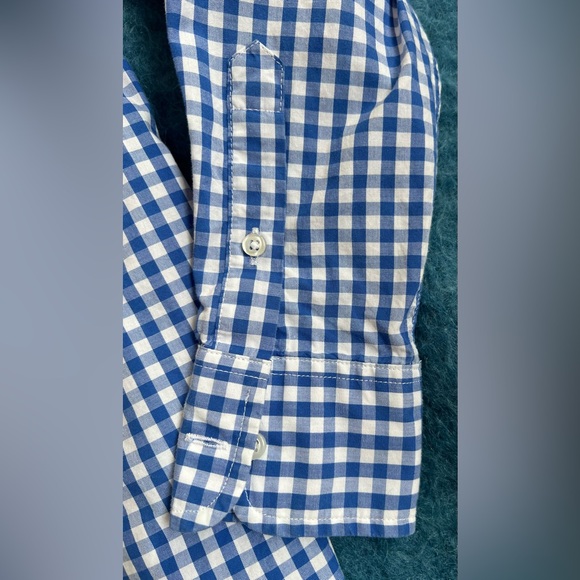 Crewcuts Blue and White Gingham Button down Shirt size 8 - Picture 4 of 5
